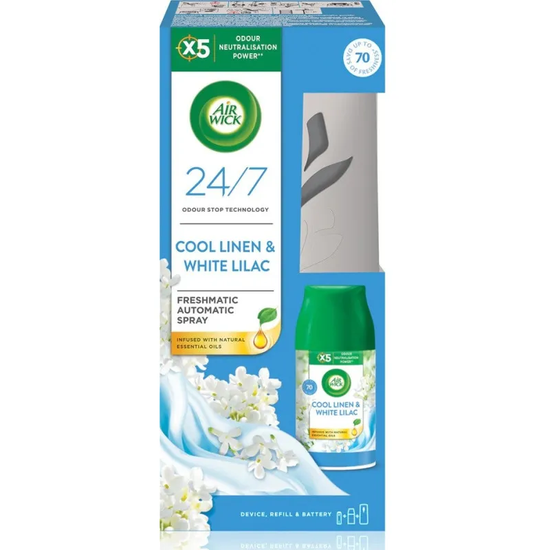 Air Wick Freshmatic - Svěží prádlo a bílá orchidej, strojek a náplň / 250 ml