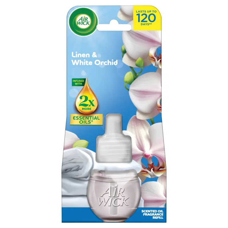Air Wick náhradní náplň - prádlo a bílá orchidej / 19 ml