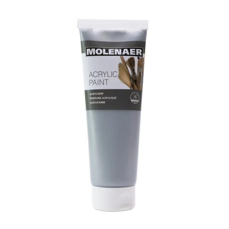 Akrylová barva Molenaer - 250 ml / stříbrná
