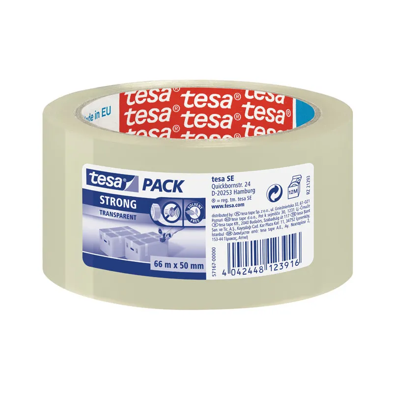 Balicí pásky Tesa Strong NEHLUČNÉ - 48 mm x 66 m / transparentní
