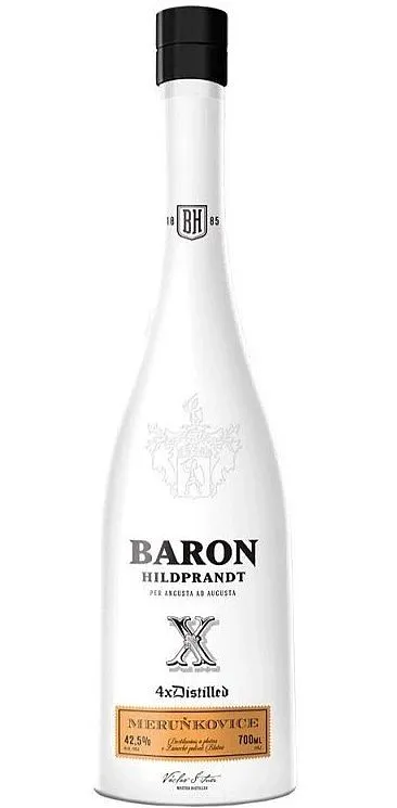 Baron Hildprandt X 4x destilovaná Meruňkovice  42.5%0.70l