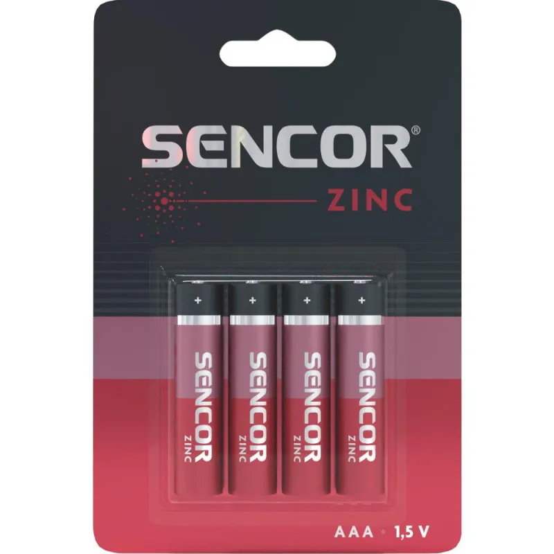 Baterie Sencor zinková tužková AAA R03 / 4 ks