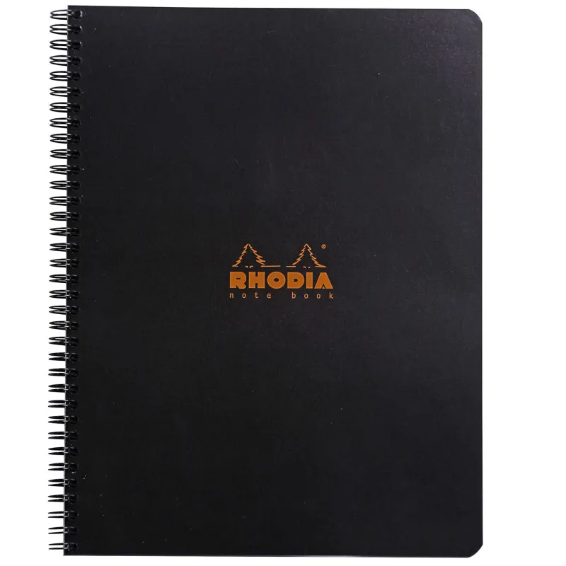 Blok kroužkový Clairefontaine Rhodia A4+ - čtvereček / 80 listů / černá