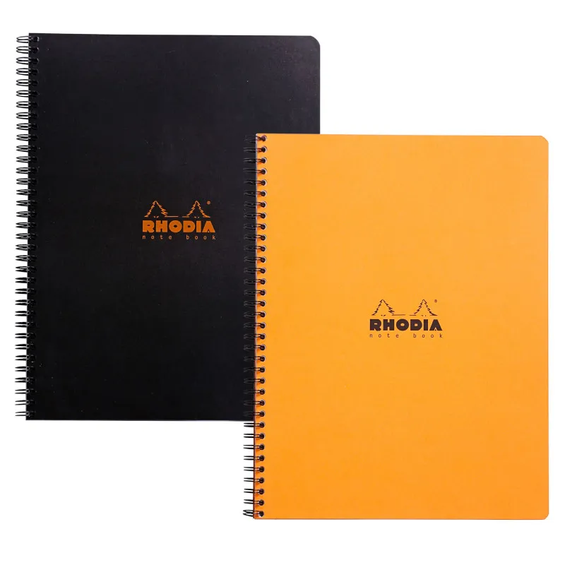 Blok kroužkový Clairefontaine Rhodia A4+ - čtvereček / 80 listů / oranžová