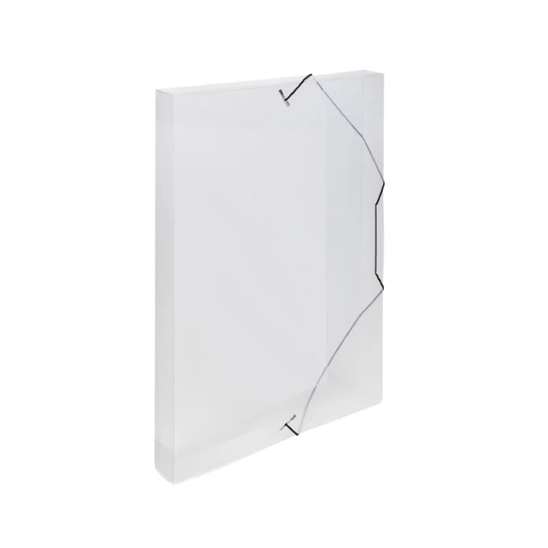 Box na spisy A4 s gumou průsvitný - hřbet 3 cm / čirá