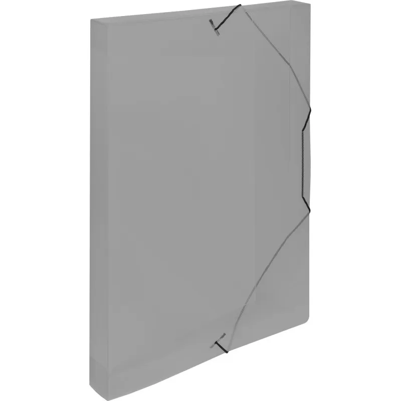 Box na spisy A4 s gumou průsvitný - hřbet 3 cm / kouřová