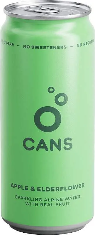 Cans Alpská voda jablko+bezinka jemně perlivá 330ml plech