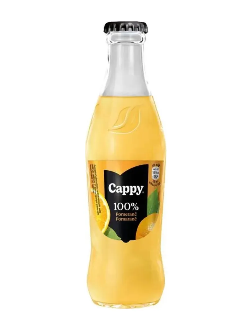 Cappy pomeranč 100% 0,2l sklo
