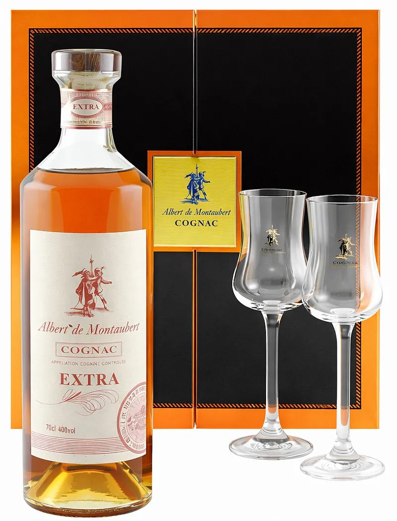 Cognac A.Montaubert Extra + 2sklo  gB 40%0.70l