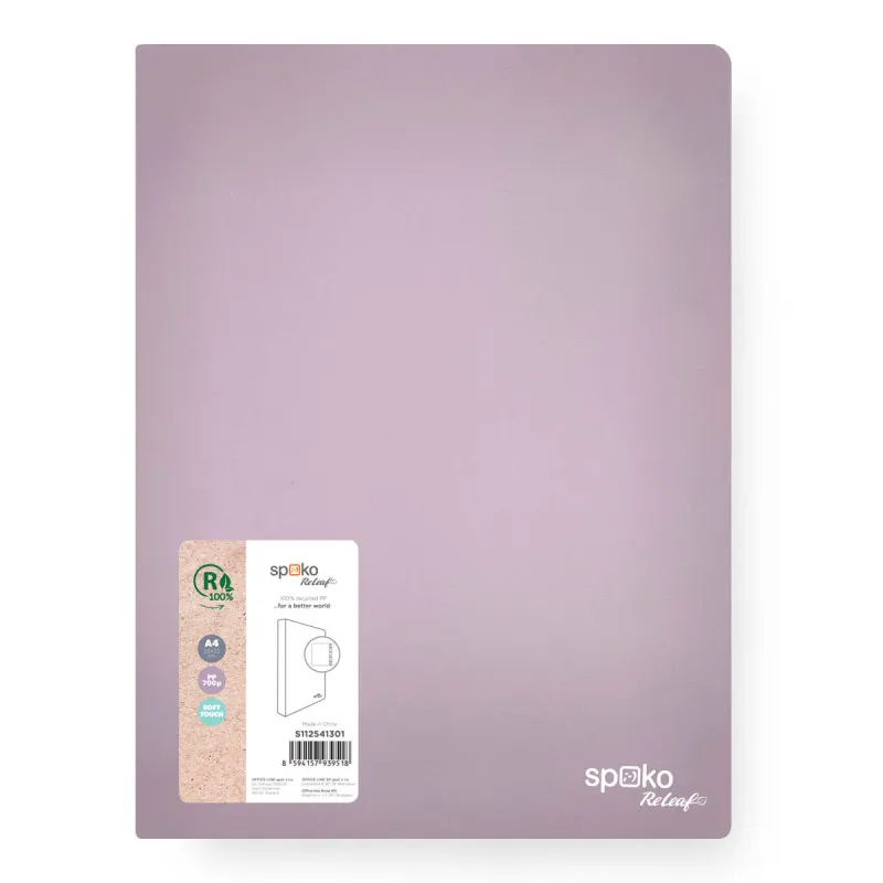 Desky A4 kroužkové Spoko ReLeaf Soft touch - levandulová