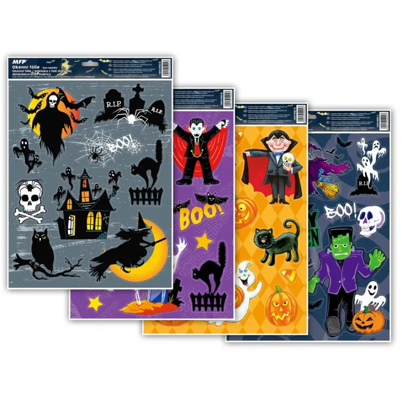 Dětské okenní folie 30 x 42 cm - Halloween glitr