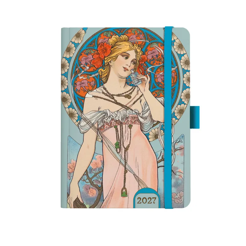 Diář Alfons Mucha - A5 / týdenní / modrá