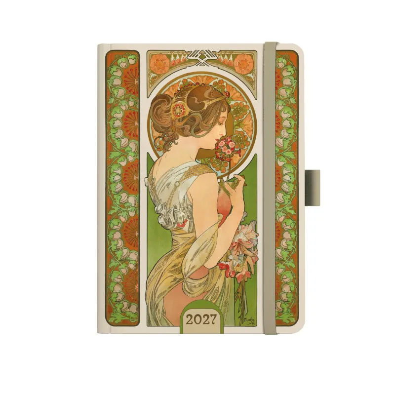 Diář Alfons Mucha - A5 / týdenní / zelená