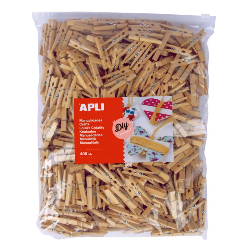 Dřevěné kolíčky APLI Jumbo přirodní / 400 ks
