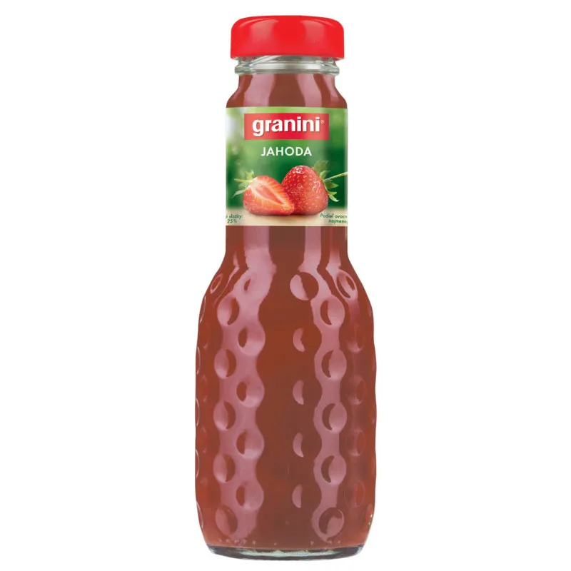 Granini jahoda 100% 0,2l sklo