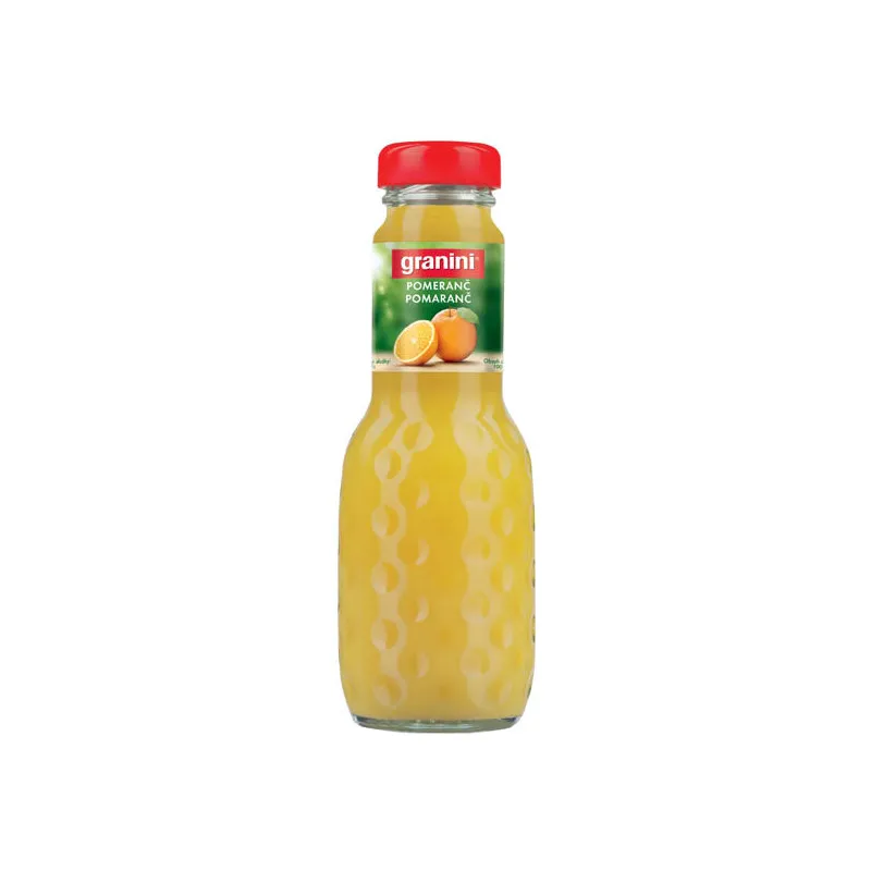 Granini pomeranč 100% 0,2l sklo