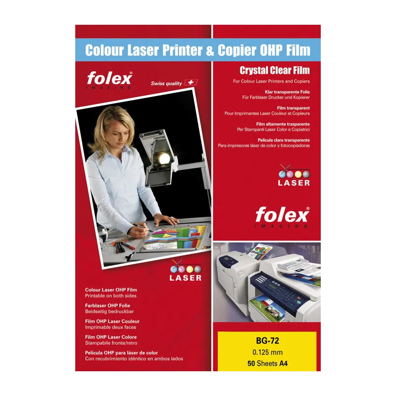 Fólie Folex - folie BG 72 pro barevné laserové tiskárny / 50 ks