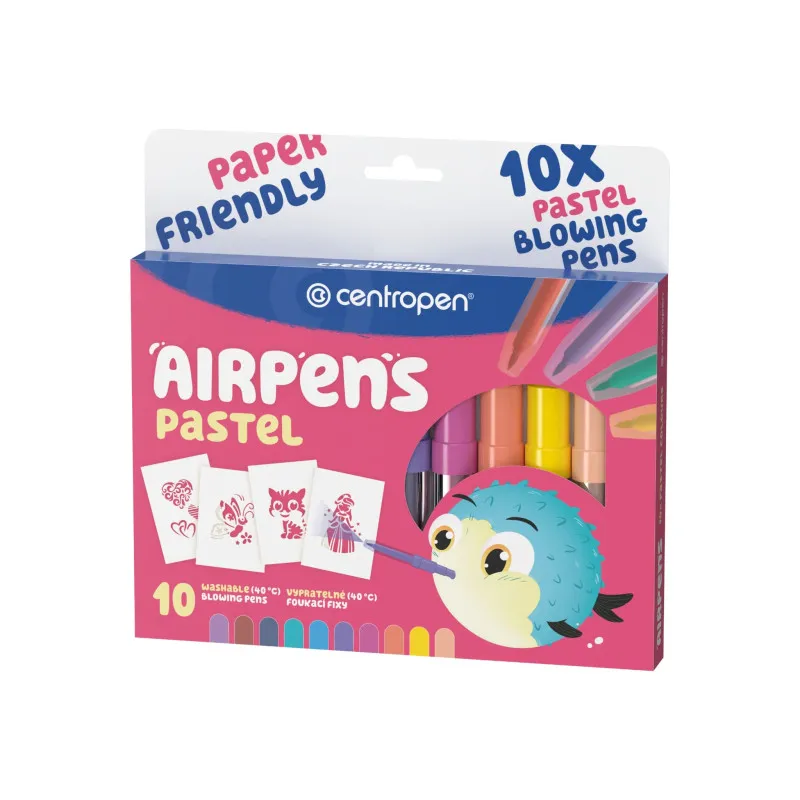 Foukací fixy Centropen AirPens 1500/10 - Pastel / sada 10 ks