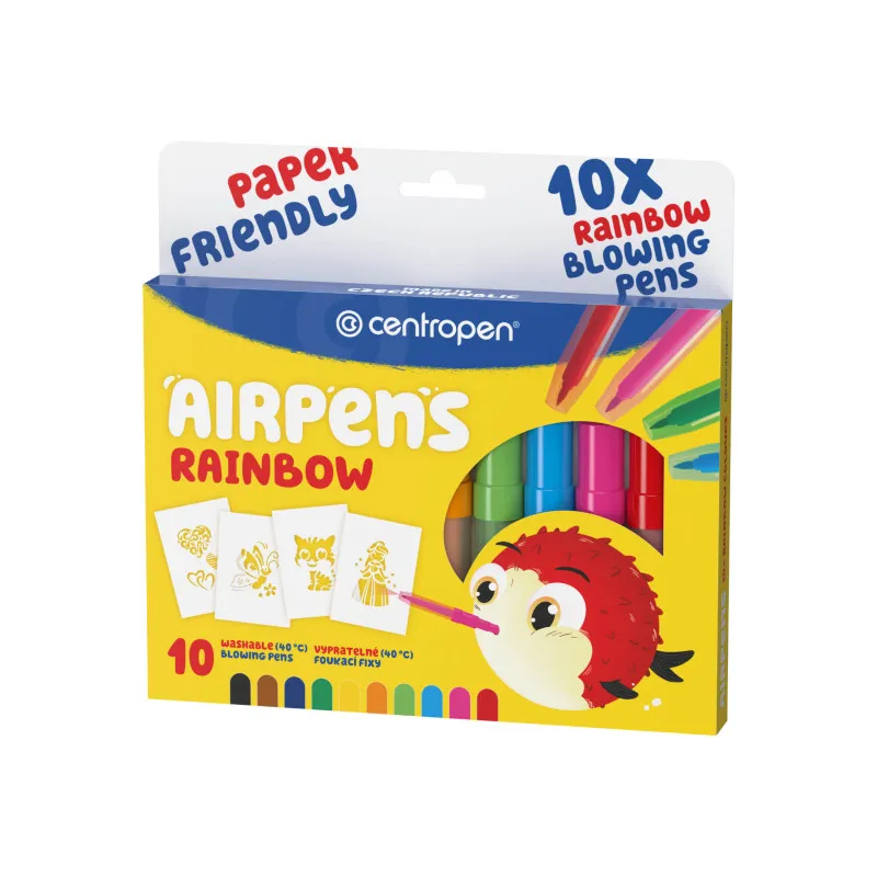 Foukací fixy Centropen AirPens 1500/10 - Rainbow / sada 10 ks