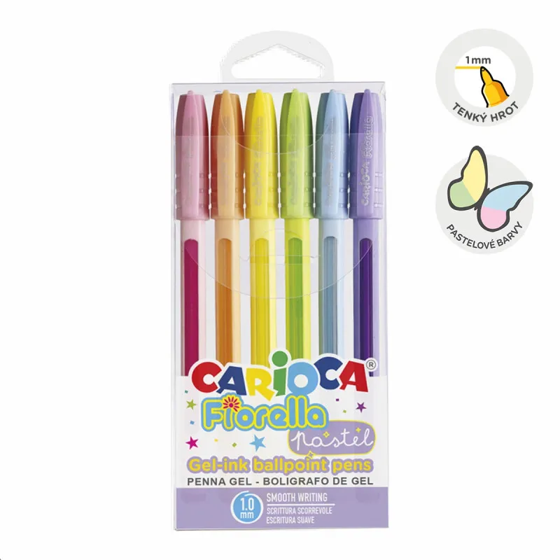 Gelový roller Carioca Fiorella - 6 ks / mix pastel