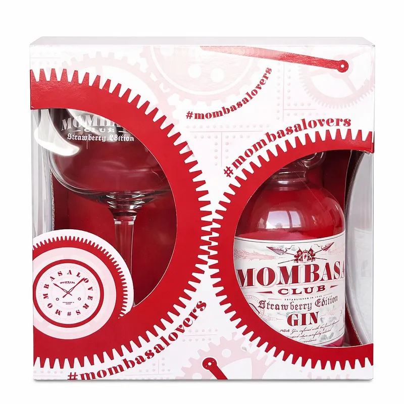 Gin Mombasa Club Strawberry + sklo  gB 37.5%0.70l