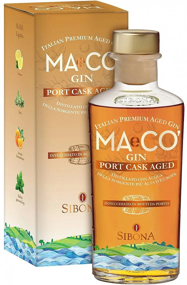 Gin Sibona MAeCO Port Cask Aged v krabičce  44%0.50l