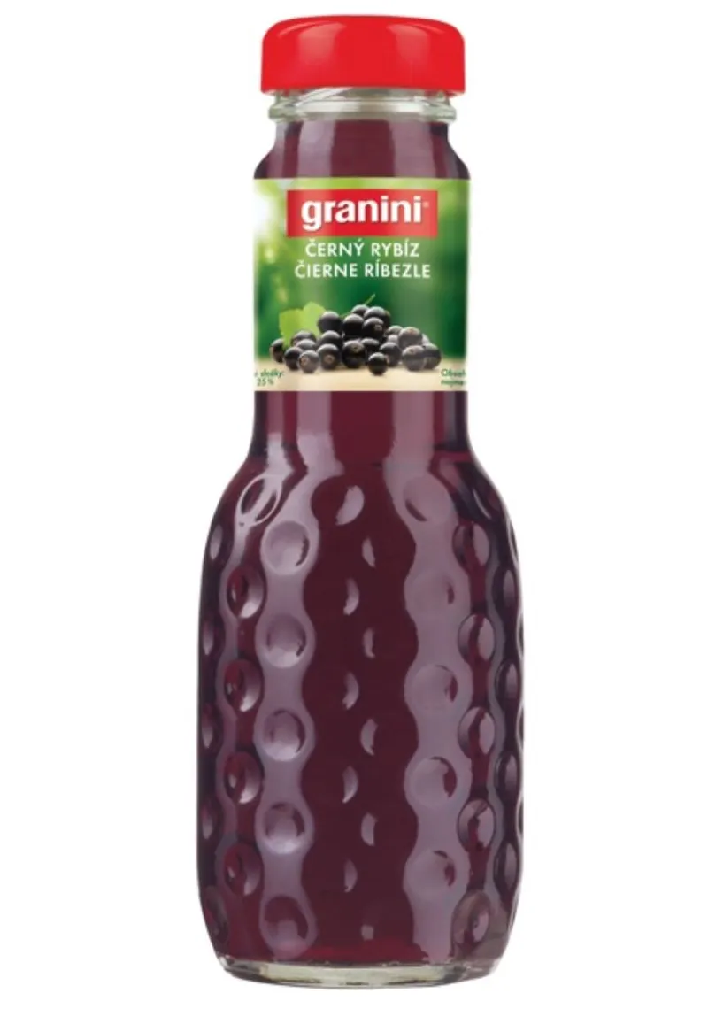 Granini černý rybíz 0,2l sklo