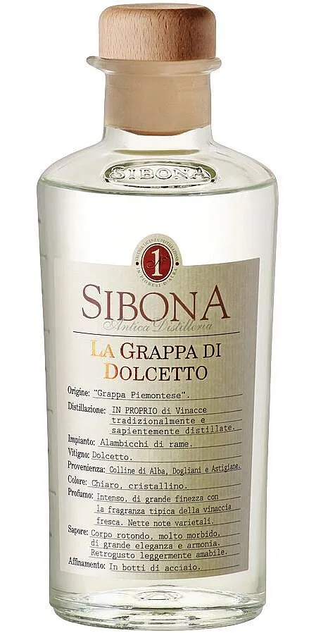 Grappa Sibona di Dolcetto Bianca holá lahev 40%0.50l