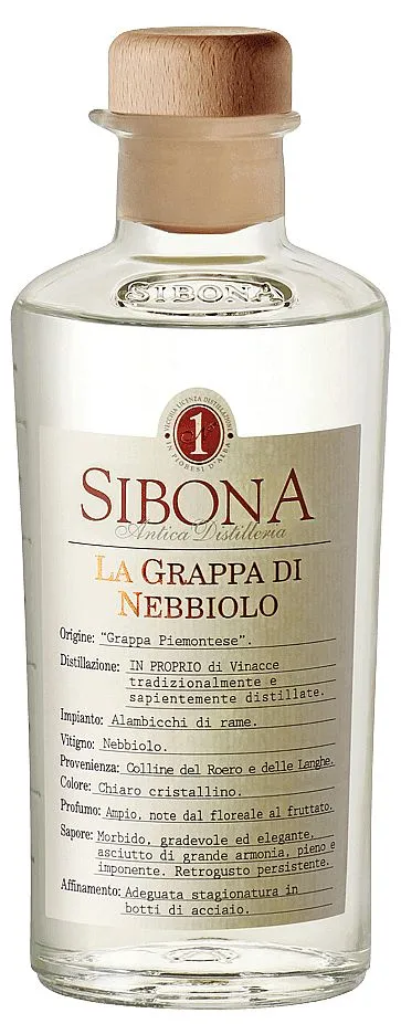 Grappa Sibona di Nebbiolo Bianca holá lahev 40%0.50l