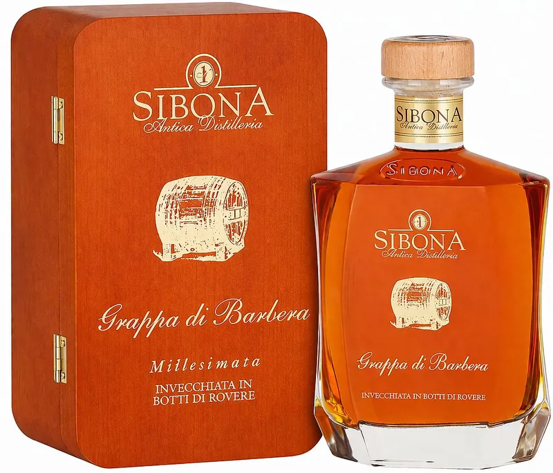 Grappa Sibona Riserva di Barbera 2012 wood box 44%0.70l
