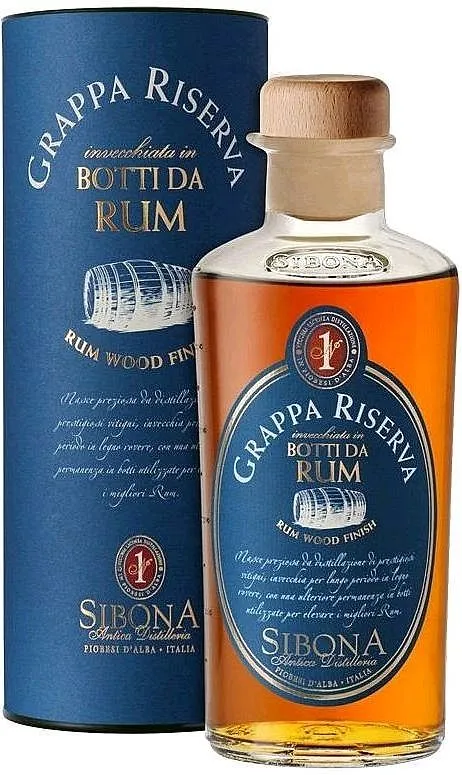 Grappa Sibona Riserva Rum wood v tubě 44%0.50l