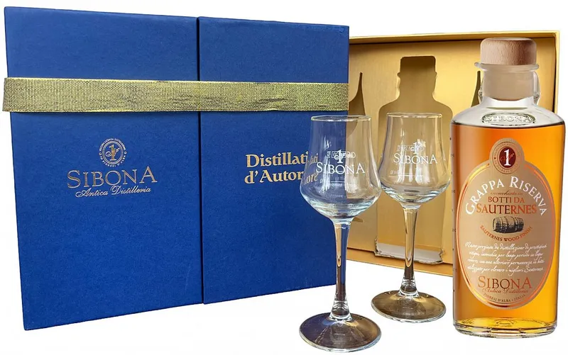 Grappa Sibona Riserva Sauternes + 2sklo gB 44%0.50l