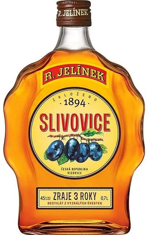 Jelínek Slivovice zlatá budík 3y  45%0.70l
