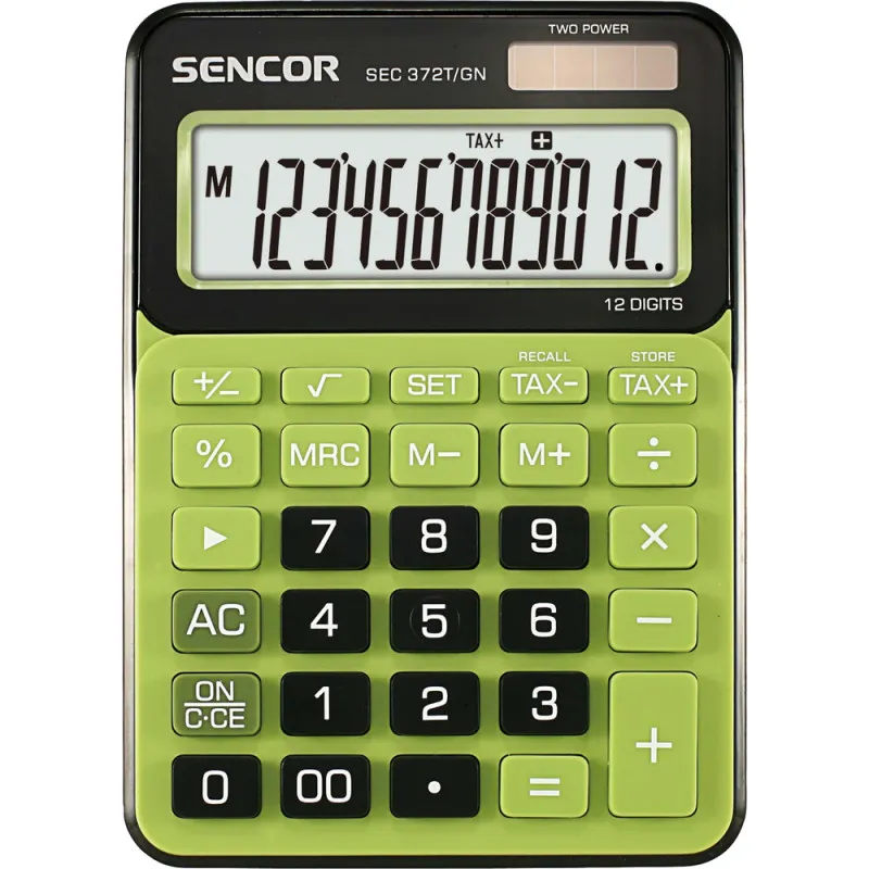 Kalkulačka Sencor SEC 372T displej 12 míst / zelená