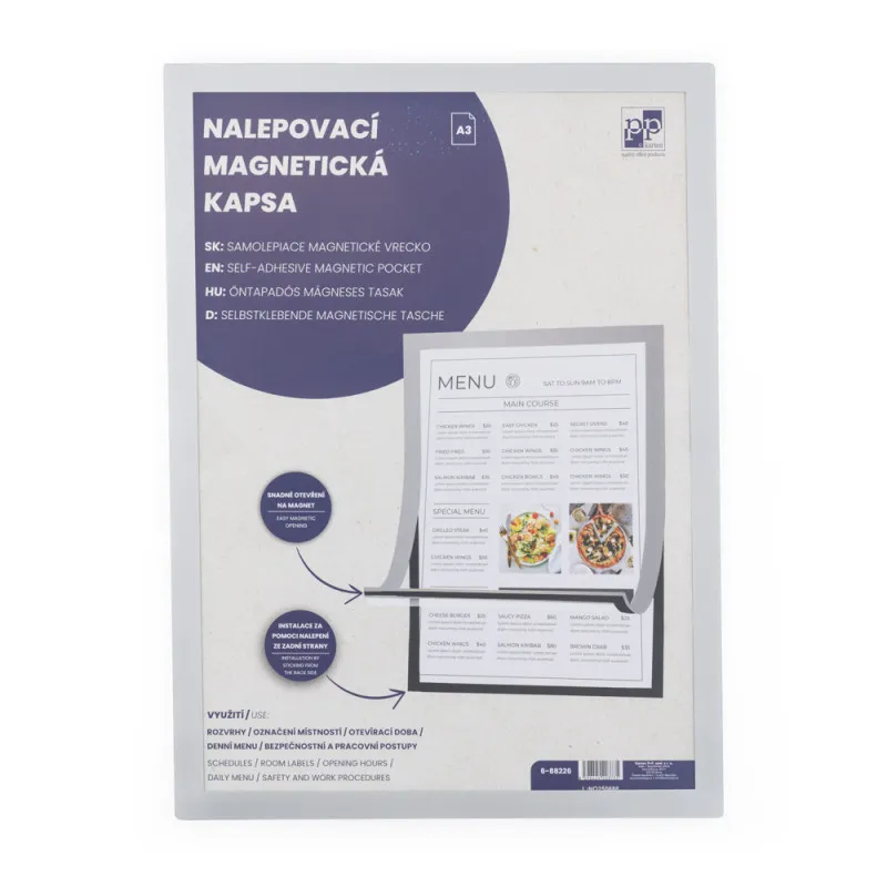 Kapsa nalepovací magnetická A5 - stříbrná