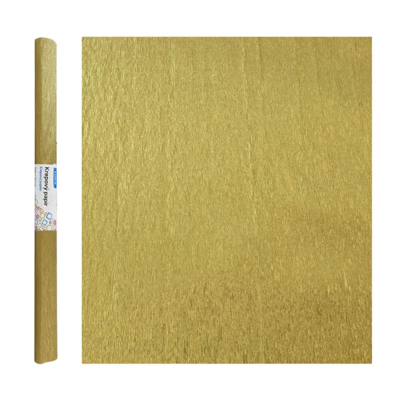 Krepový papír - zlatá 50 x 200 cm