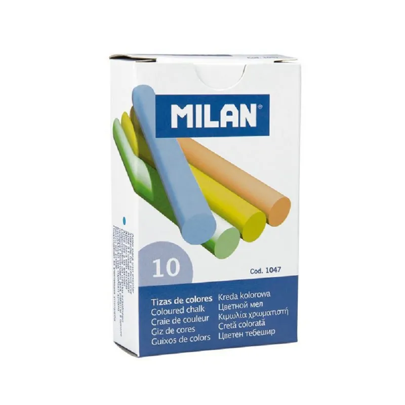 Křídy školní Milan - barevné / 10 ks