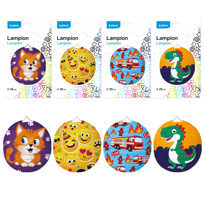 Lampion kulatý - dětský mix / 25 cm