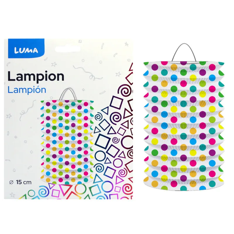 Lampion roztahovací 15 cm - puntík