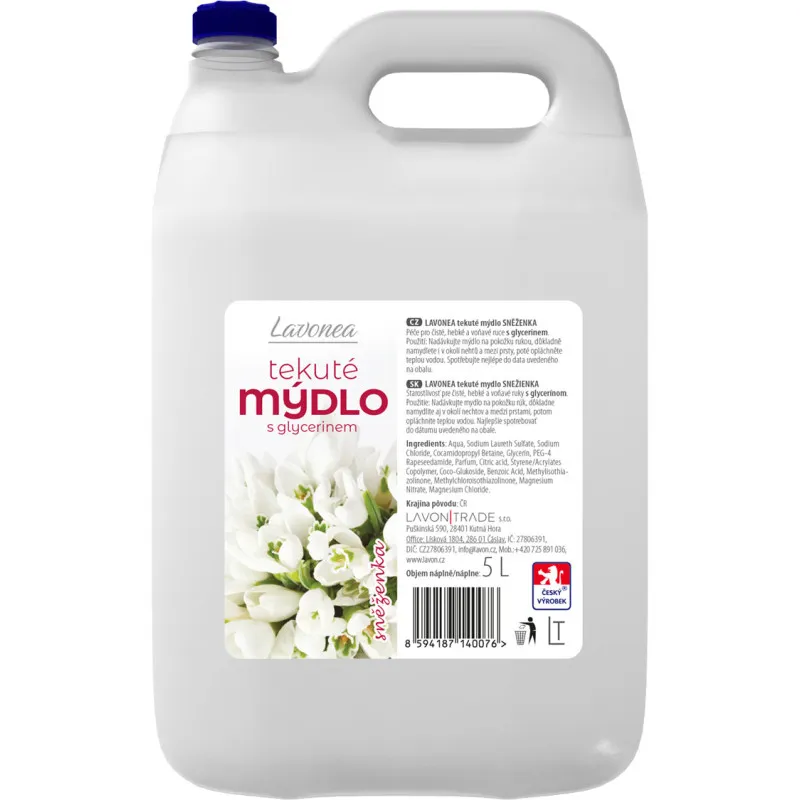 Lavonea tekuté mýdlo sněženka 5 l