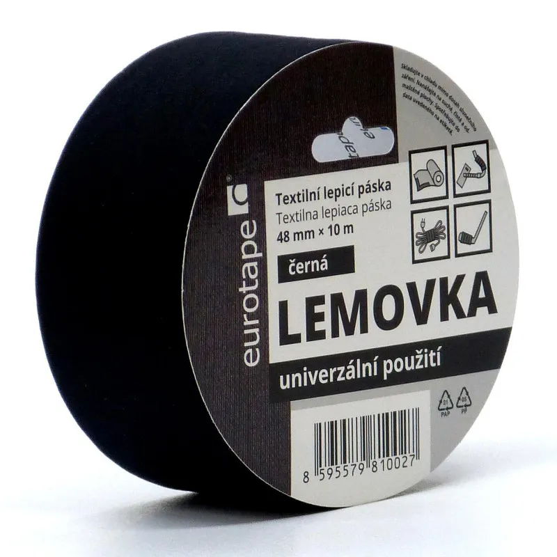 Lepicí pásky kobercové - 48 mm x 10 m / černá
