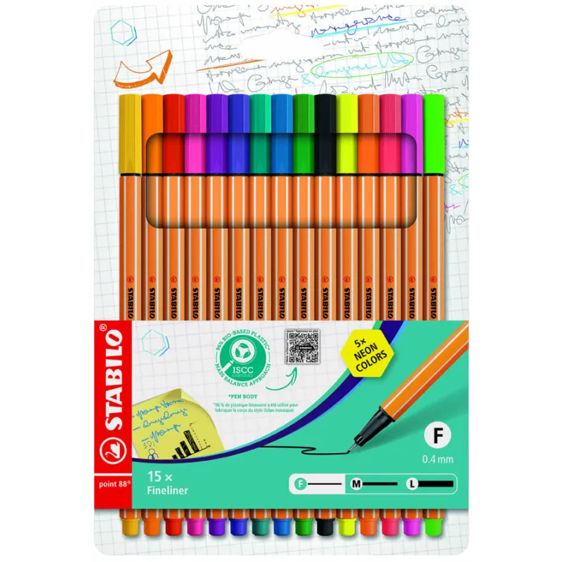 Liner STABILO® point 88 - sada 15 ks
