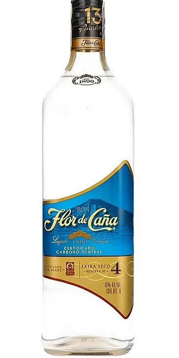 LITR Rum Flor de Cana 4y BLANCO Extra seco 40%1.00l