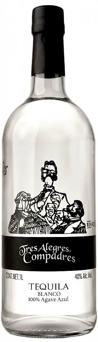 LITR Tequila Tres Alegres Compadres Blanco 38%1.00l