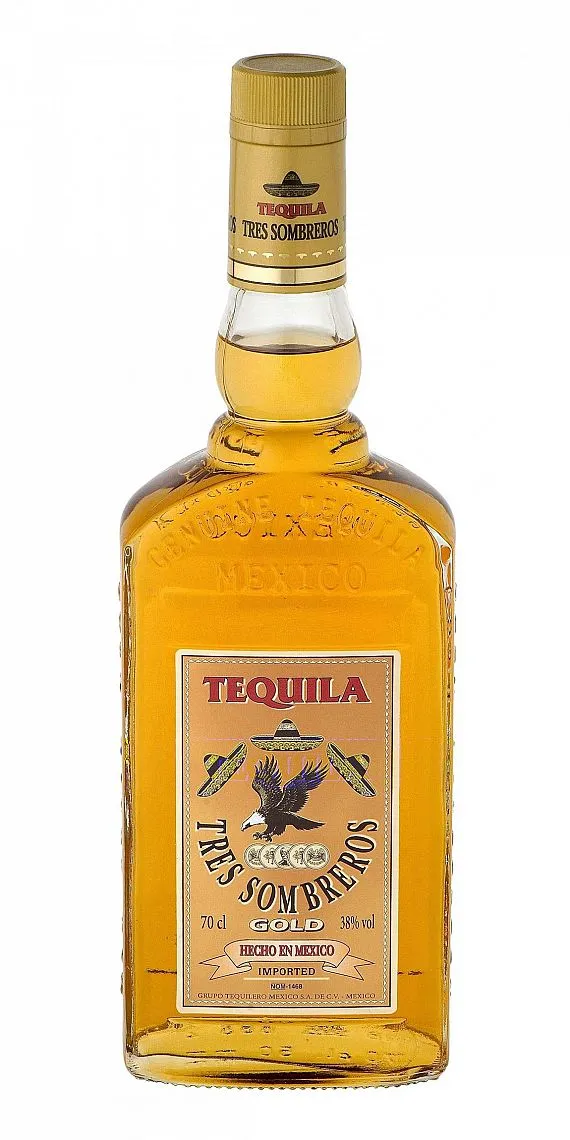 LITR Tequila Tres Sombreros Gold   38%1.00l