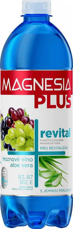 Magnesia Plus Revital - Hroznové víno+Aloe vera jemně perlivá 0,7l PET