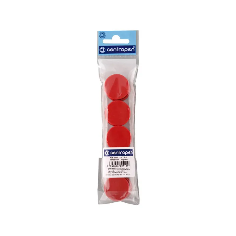 Magnety Centropen - průměr 30 mm / červená / 10 ks