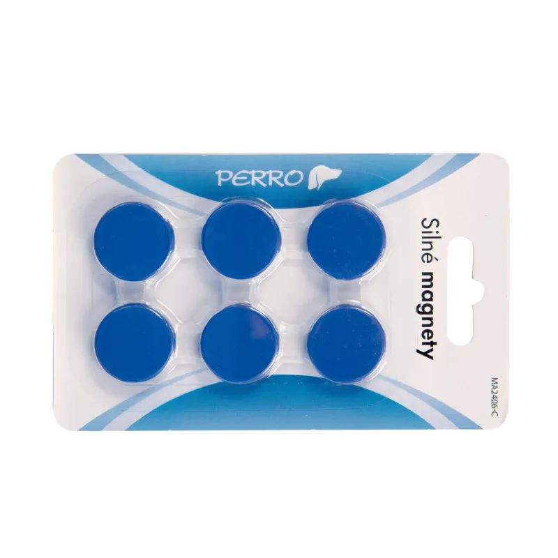Magnety Perro silné - průměr 24 mm / modré / 6 ks
