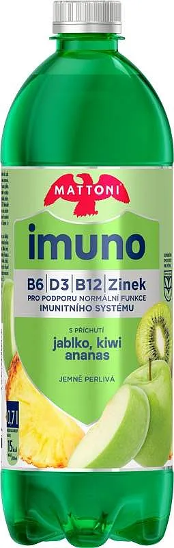 Mattoni Imuno - Jablko+Kiwi+Ananas jemně perlivá 0,7l PET