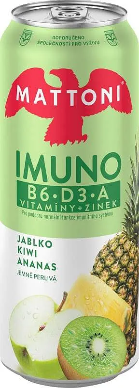Mattoni Imuno - Jablko+Kiwi+Ananas jemně perlivá 0,5l plech